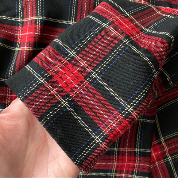 ❤️ ZARA RED BLACK PLAID LONG SLEEVE CROP TOP! - Picture 10 of 13